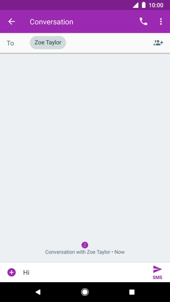 Press the send icon when you've finished your text message.