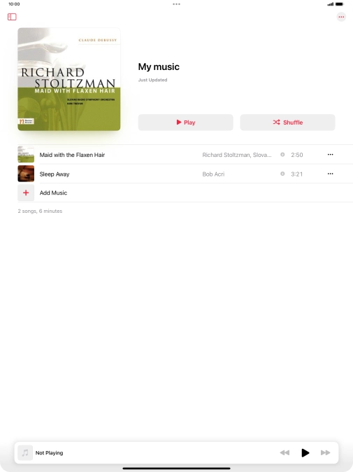 Go to the required category or playlist and press the required audio file.
