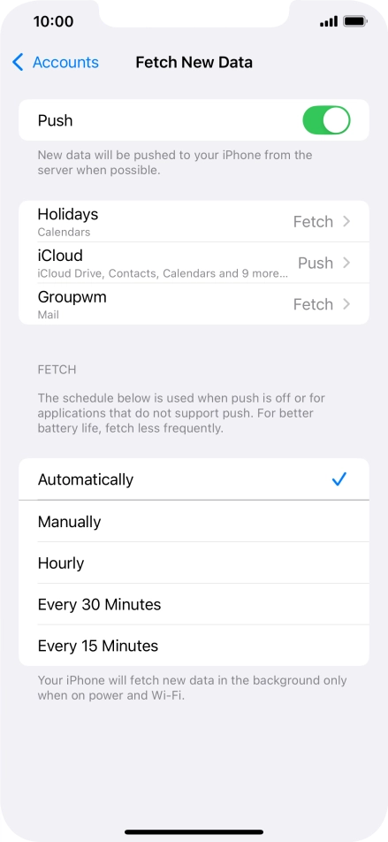 Press the indicator next to 