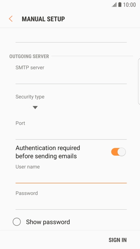 Press the field below 