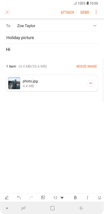 Press SEND when you've finished your email message.