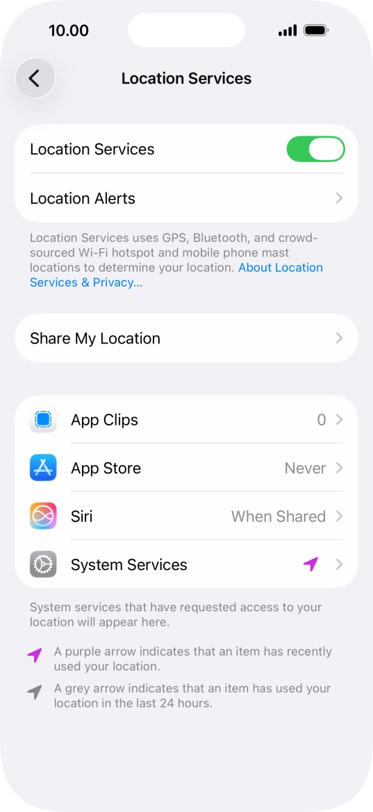 Press the required app.