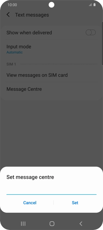 Key in +447958879879 and press Set.