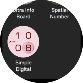 Slide your finger up or down to see the available watch faces.