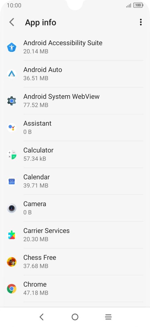 Press the required app.