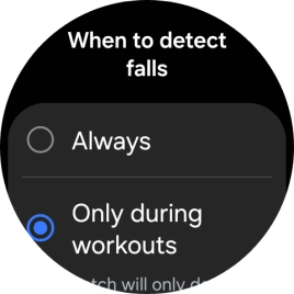 Press the required setting.
