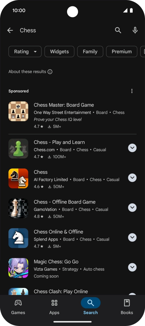 Press the required app.