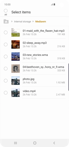 Press the required file.