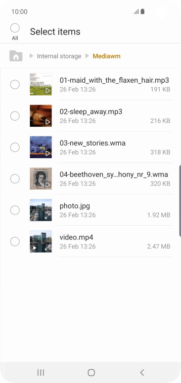 Press the required file.