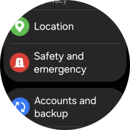 Press Safety and emergency.