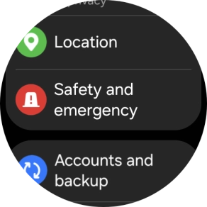 Press Safety and emergency.