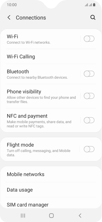 Press Mobile networks.