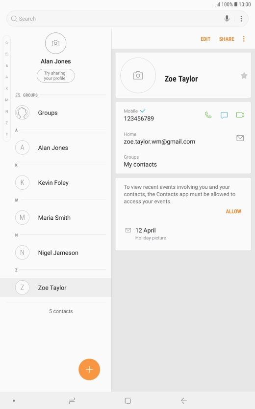 Press the call icon.