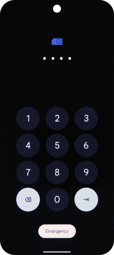 If you're asked to key in your PIN, do so and press arrow right. The default PIN is 1111.