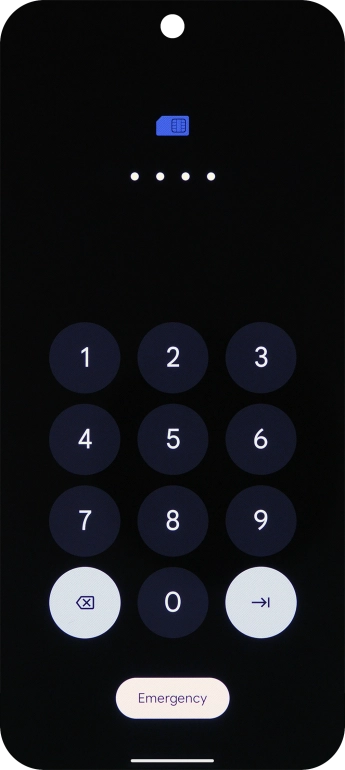 If you're asked to key in your PIN, do so and press arrow right. The default PIN is 1111.