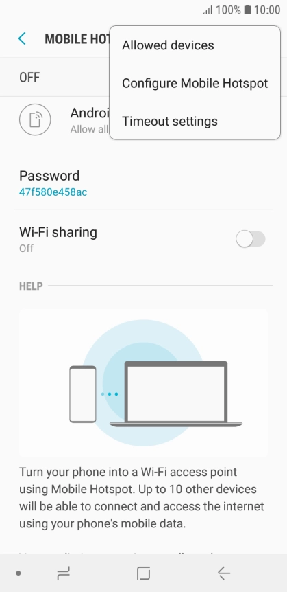Press Configure Mobile Hotspot.