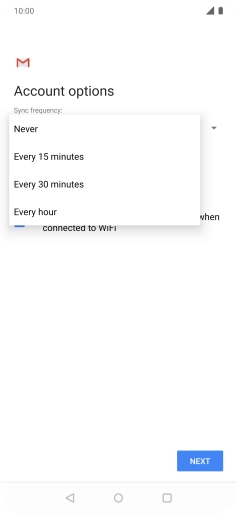 Press the required setting.