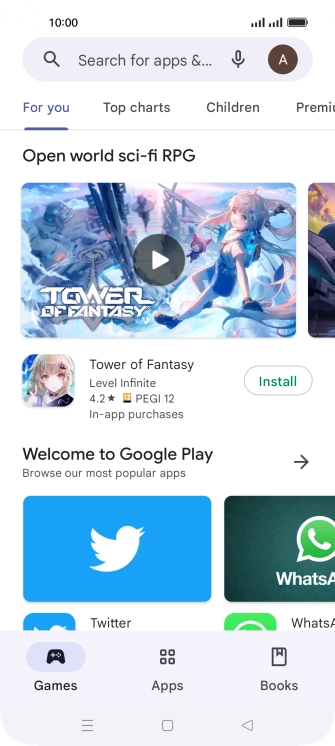 Press the profile icon.