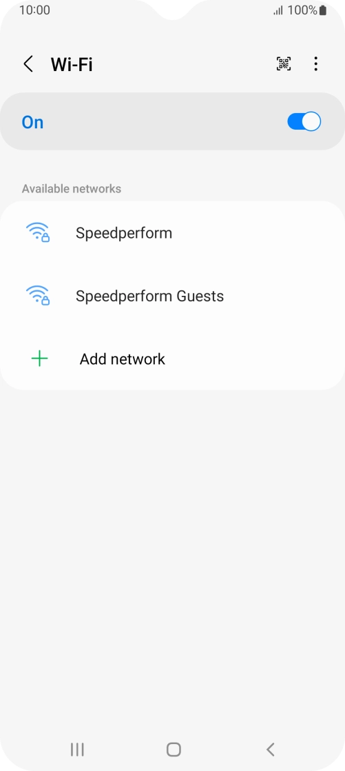 Press the required Wi-Fi network.