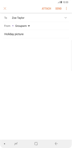 Press the text input field and write the text for your email message.