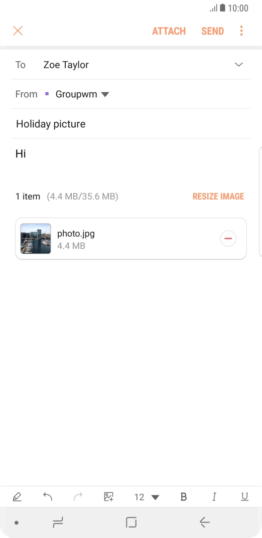 Press SEND when you've finished your email message.