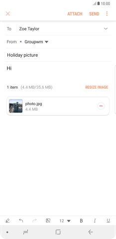 Press SEND when you've finished your email message.