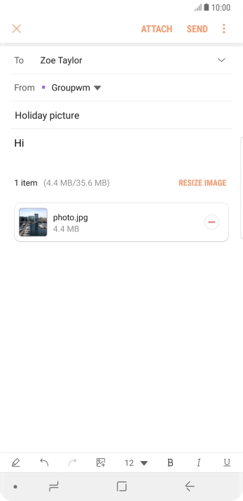 Press SEND when you've finished your email message.