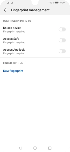 Press New fingerprint and follow the instructions on the screen to create the phone lock code using your fingerprint.