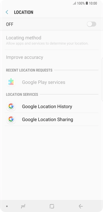 Press the indicator to turn the function on or off.
