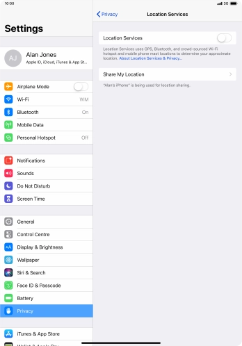 Press the indicator next to 