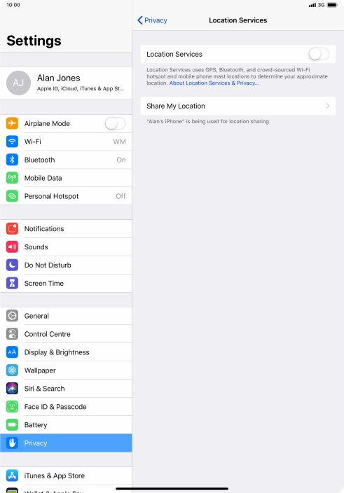 Press the indicator next to 