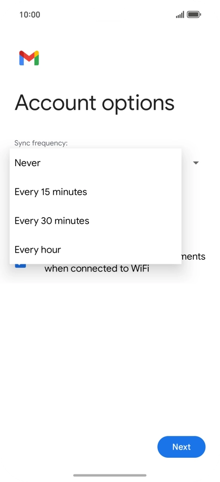 Press the required setting.
