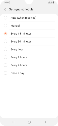 Press the required setting.