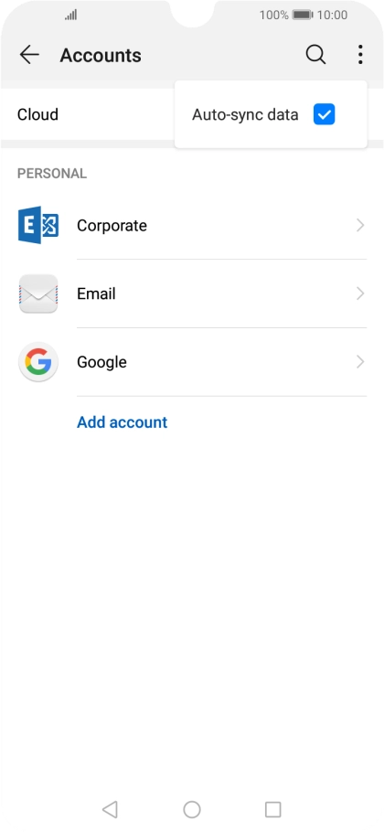 Press Auto-sync data to turn the function on or off.