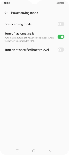 Press the indicators next to the required settings.