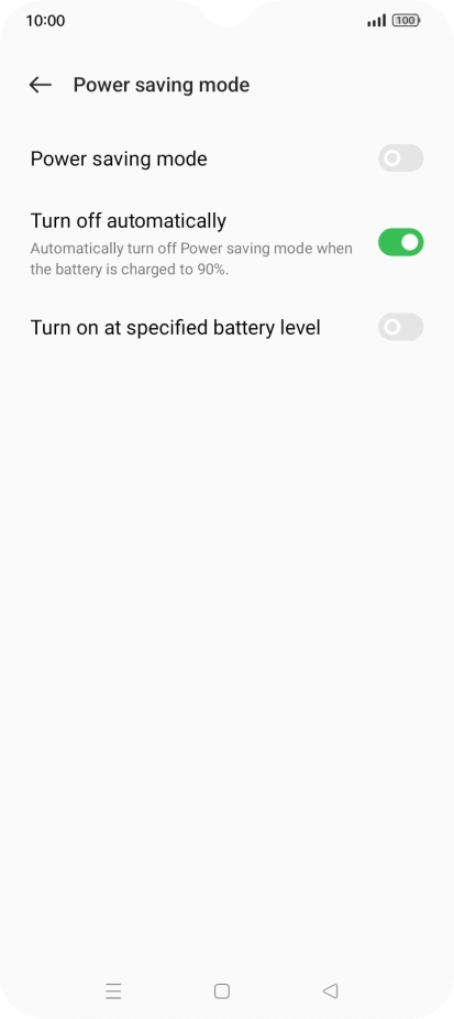 Press the indicators next to the required settings.