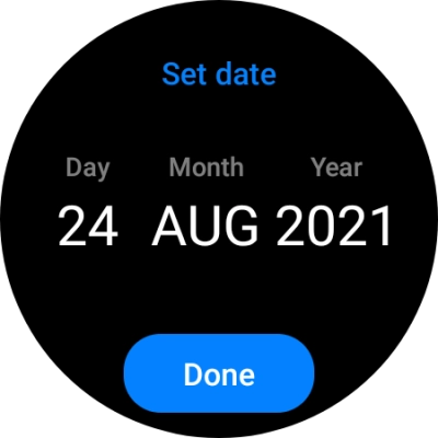 Slide your finger up or down on the screen to set the required date.
