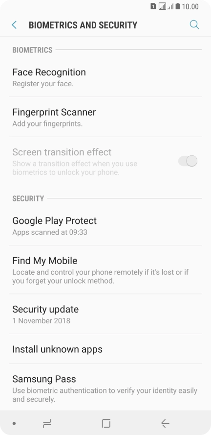 Press Fingerprint Scanner.