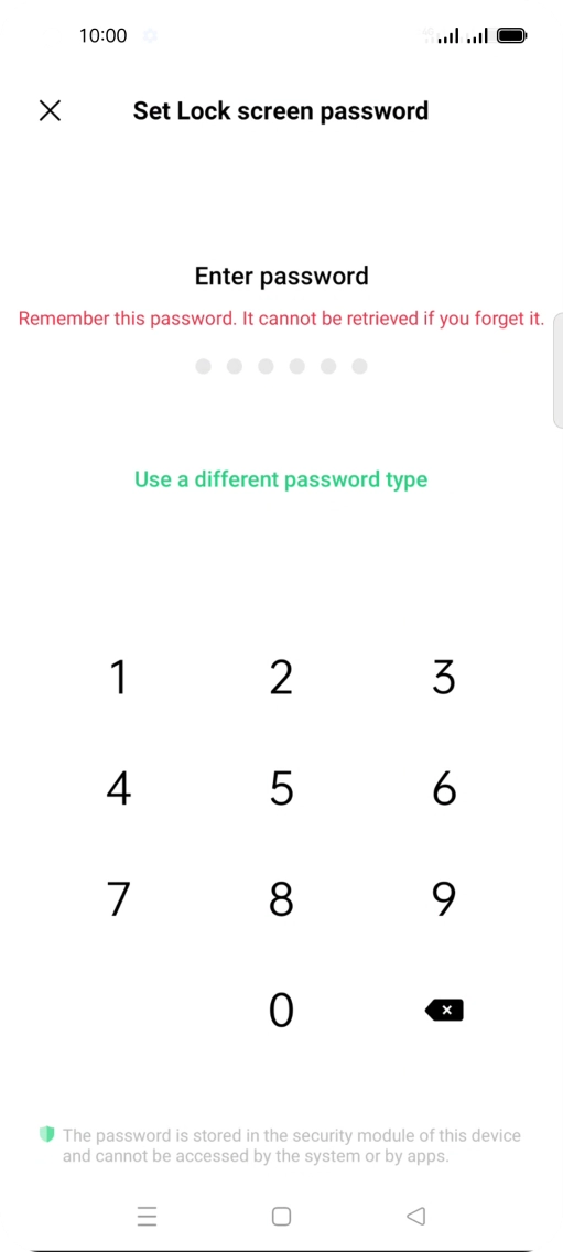Press Use a different password type.