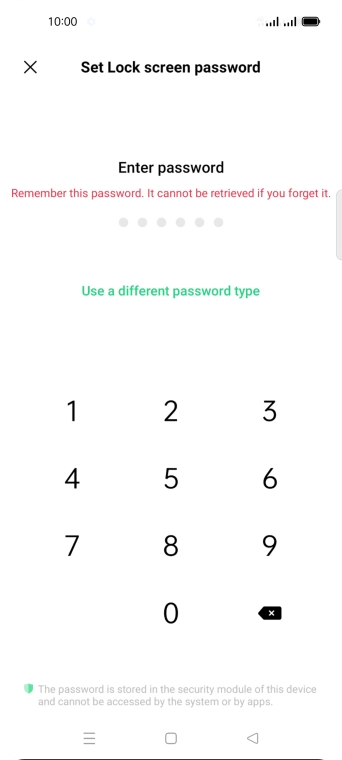 Press Use a different password type.