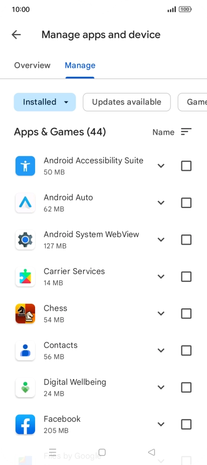 Press the required app.