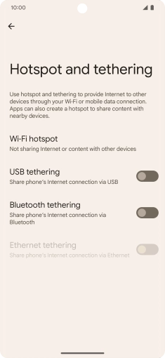 Press Wi-Fi hotspot.