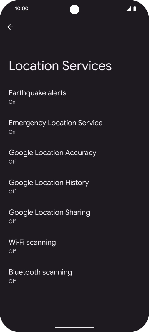 Press Google Location Accuracy.