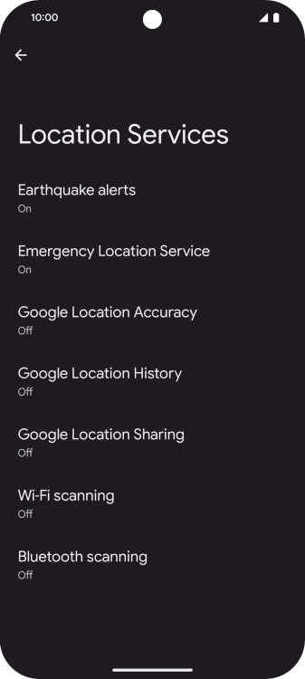 Press Google Location Accuracy.