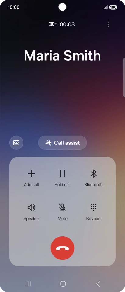 To use Galaxy AI for translation during a call, press Call assist.