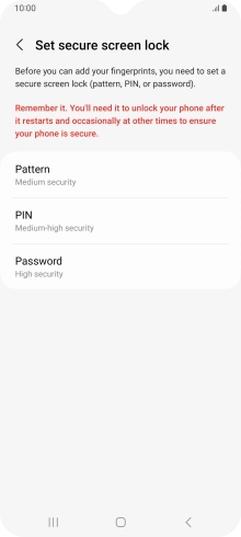 Press the required phone lock code and follow the instructions on the screen to create an additional phone lock code.