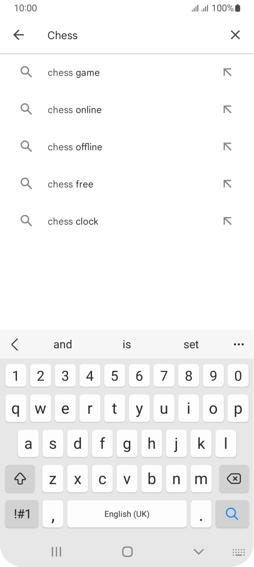 Key in the name or subject of the required app and press the search icon.