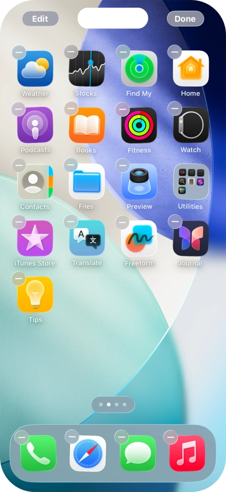 Press the home screen icon.