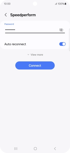 Key in the password for the Wi-Fi network and press Connect.