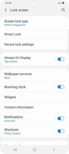 Press Screen lock type and key in the additional phone lock code you created earlier.